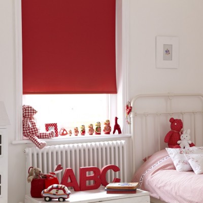 Red bedroom blackout blind